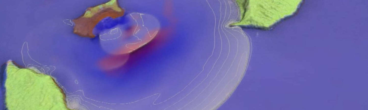 Simulation of the 2018 Anak Krakatau volcanic collapse and tsunami in Indonesia (clip of a Paraview animation)